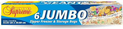 Supreme Club Jumbo Zipper Freezer Bags, 6 ct