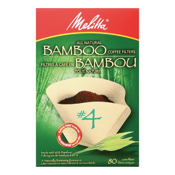 Melitta Bamboo #4 Coffee Filters, 80ct