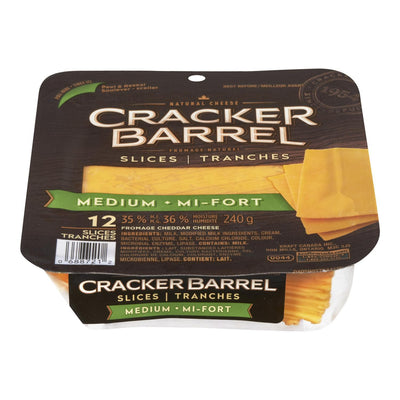 Cracker Barrel Medium Cheese Slices, 240 g