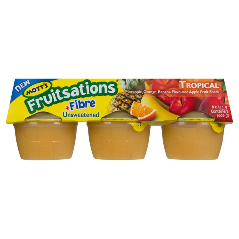 Mott's Fruitsations + Fibre Unsweetened Trpical, 666 g (6 x 111 g)