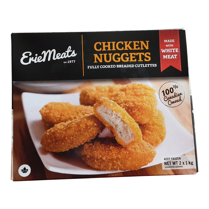 Erie Meats Fully Cooked White Meat Chicken Nuggets, 2 kg