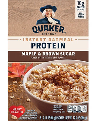 Quaker Instant Oatmeal Protein Maple & Brown Sugar, 360 g