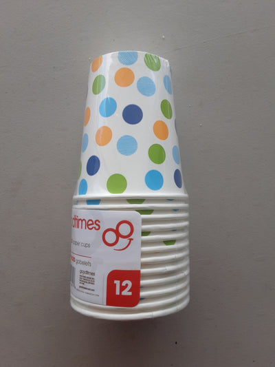GOOD TIMES PAPER CUPS DECORATED, 12 CT