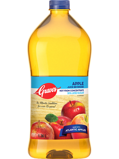 Graves Less Sugar 100% Apples Juice, 1.36 L