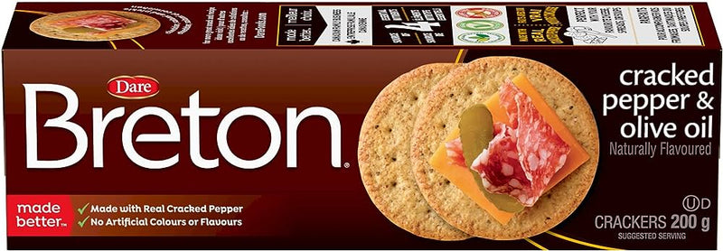 Breton Cracked Pepper & Olive Oil, 200 g