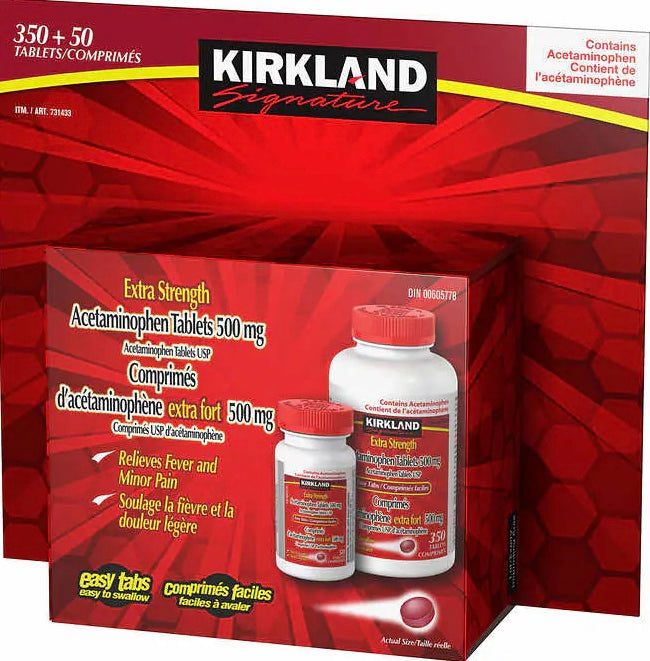 Kirkland 500 mg Acetaminophen Tablets, 350 ct