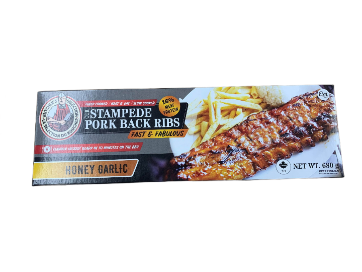 Stampede Pork Back Ribs Honey Garlic, 680 g
