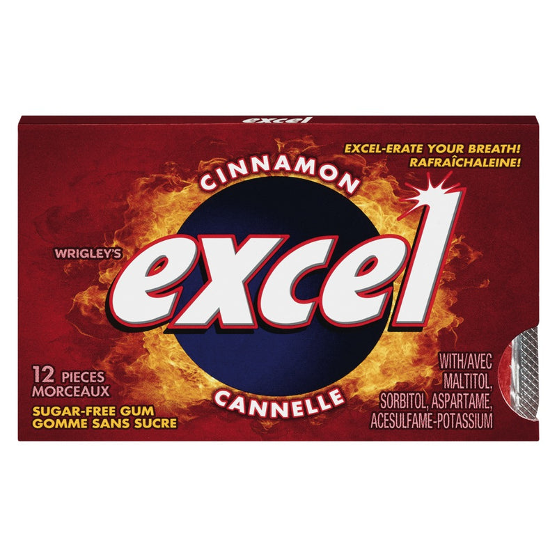 Excel Sugar-Free Cinnamon Gum, 12 pieces
