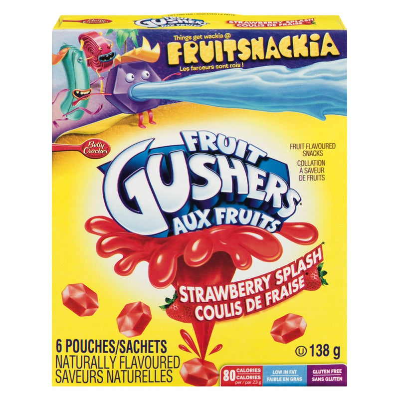 Fruit Gushers Strawberry Splash Snack Pouches, 138 g