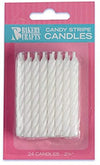 Bakery Crafts White Candy Stripe Candles, 24 ct