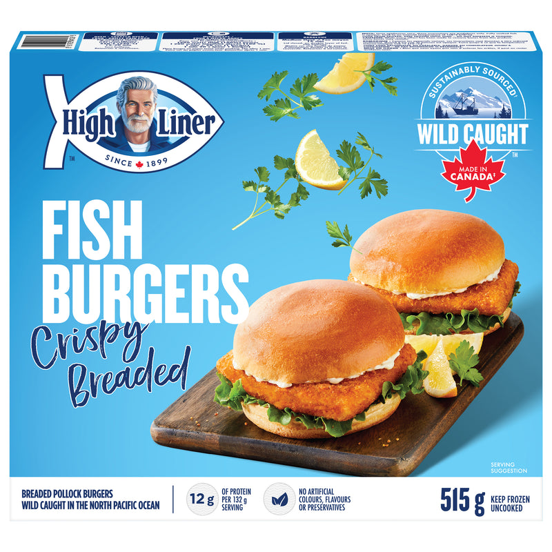 HIGHLINER BREADED FISH BURGER, 250g