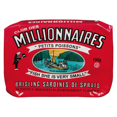 Club Des Millionnaires Brisling Sardines Slightly Smoked, 100 g