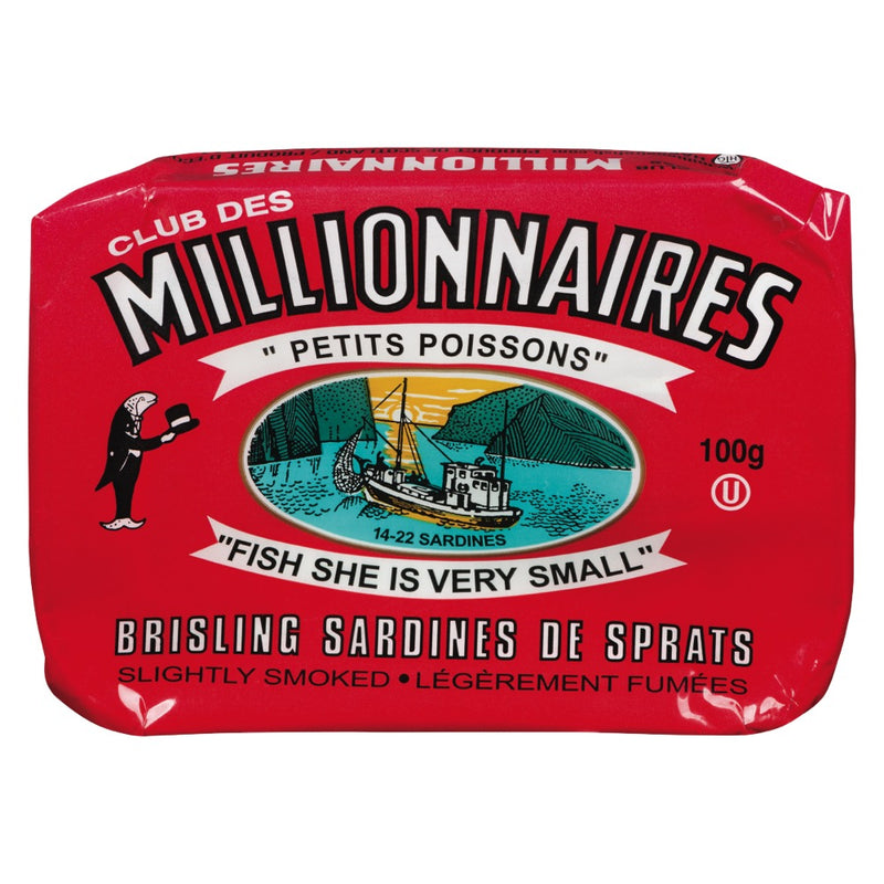 Club Des Millionnaires Brisling Sardines Slightly Smoked, 100 g