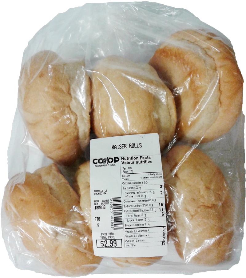 White Kaiser Rolls, 6 pk
