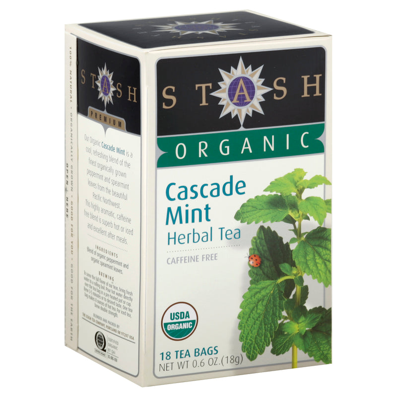 Stash Organic Caffeine Free Cascade Mint Herbal Tea, 18g  (18ct)
