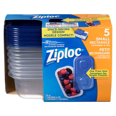 Ziploc Small Rectangle Storage Containers, 5 ct
