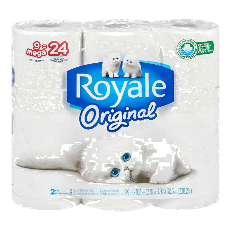 Royale Bathroom Tissue Rolls, 9 ct