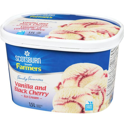 Scotsburn Family Favorites Vanilla & Black Cherry Ice Cream, 1.5L