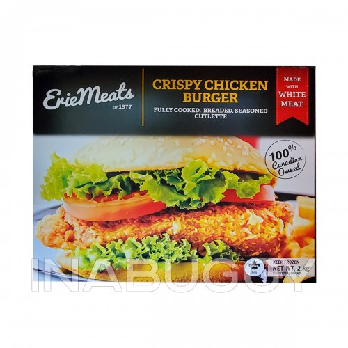 Erie Meats Fully Cooked White Meat Crispy Chicken Burgers, 2 kg