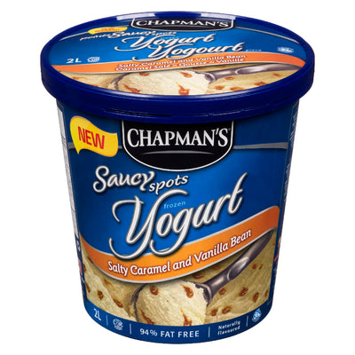 Chapman's Saucy Spots Frozen Yogurt Salty Caramel And Vanilla Bean, 2 l