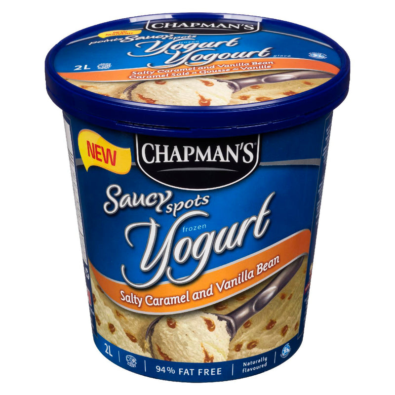 Chapman's Saucy Spots Frozen Yogurt Salty Caramel And Vanilla Bean, 2 l