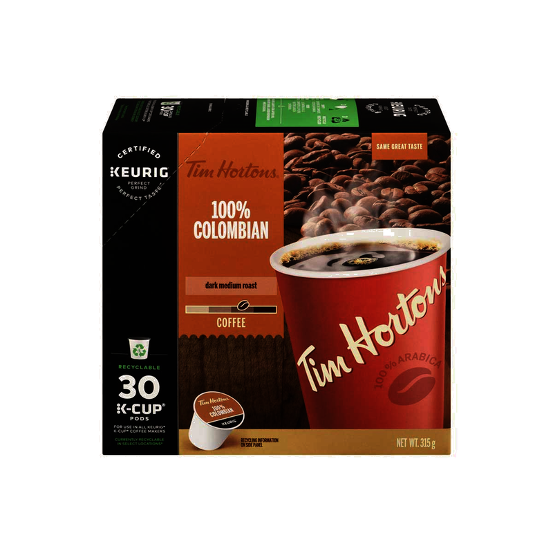 Tim Hortons 100% Colombian Coffee Pods, 30 CT