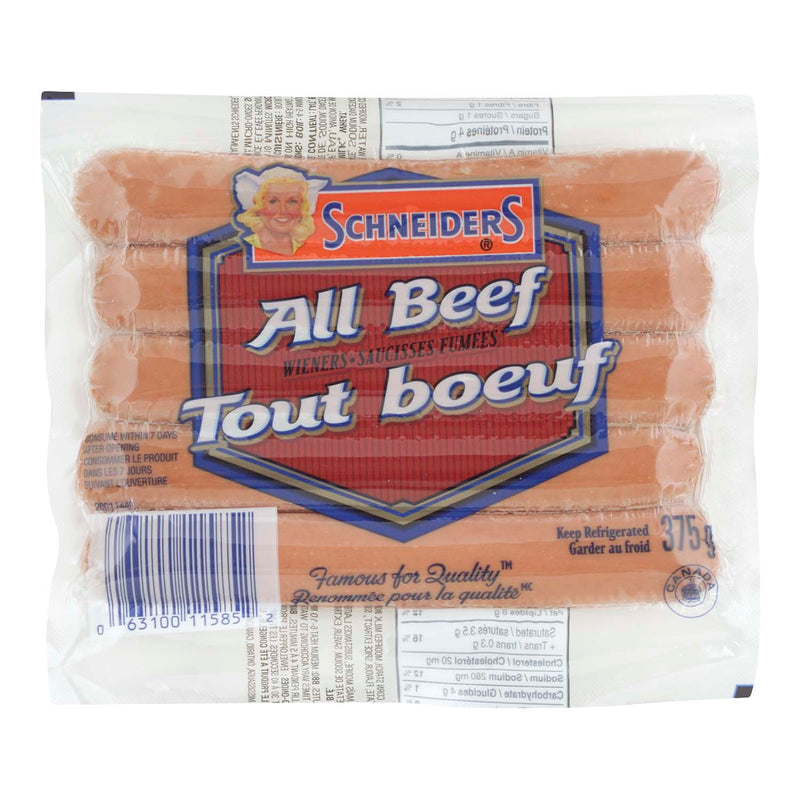 Schneiders All Beef Wieners, 375 g