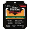 Black Diamond Medium Cheddar Natural Cheese Slices, 280 g, 14 ct