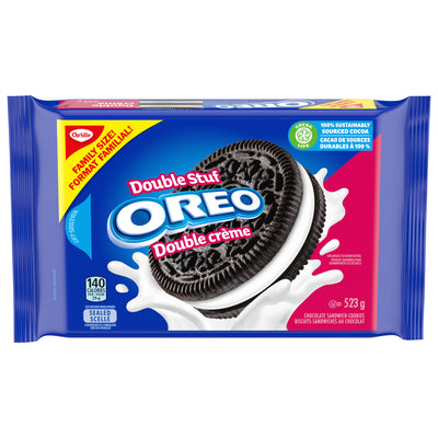 Oreo Double Creme Double Stuf Family Size Chocolate Sandwich Cookies, 523 g