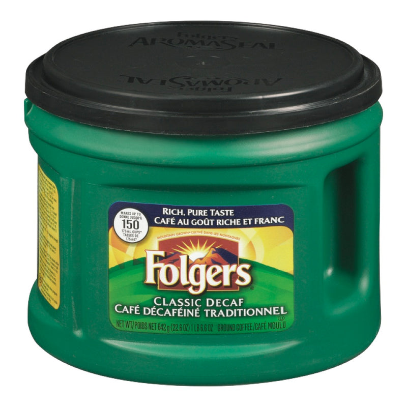 Folgers Classic Decaf Ground Coffee, 642 g