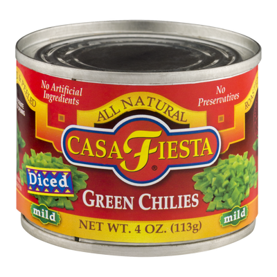 Casa Fiesta Green Mild Diced Chiles, 113 g