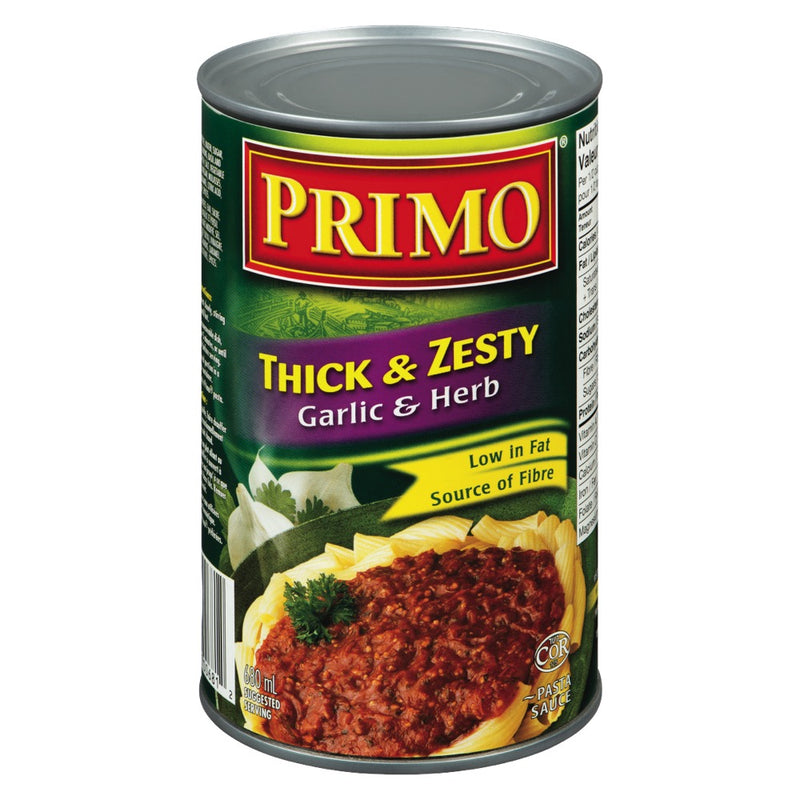 Primo Thick & Zesty Garlic & Herb Pasta Sauce, 680 mL