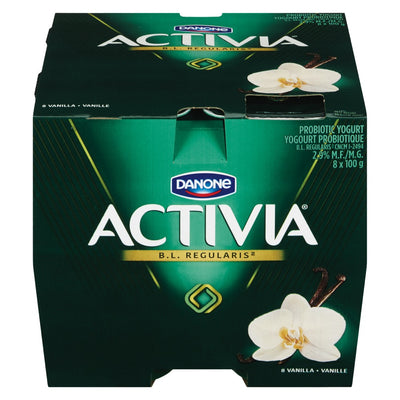 Danone Activia Vanilla Yogurt, 8 x 100 g