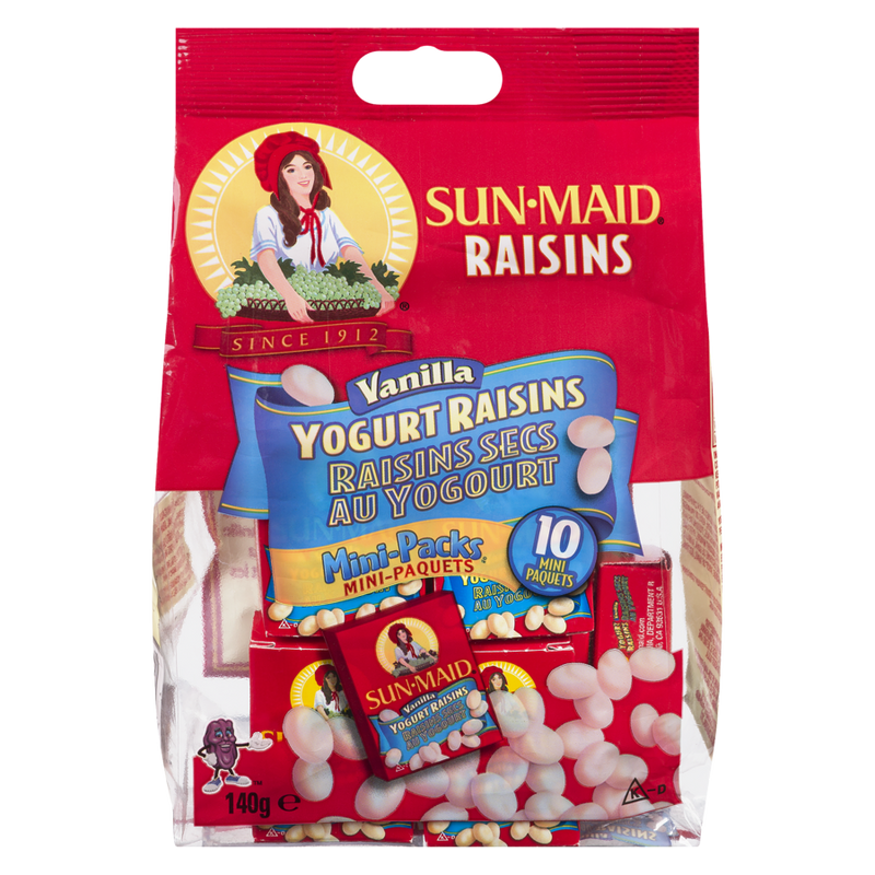 Sun-Maid Orange Yogurt Covered Raisins Mini-Packs, 140 g