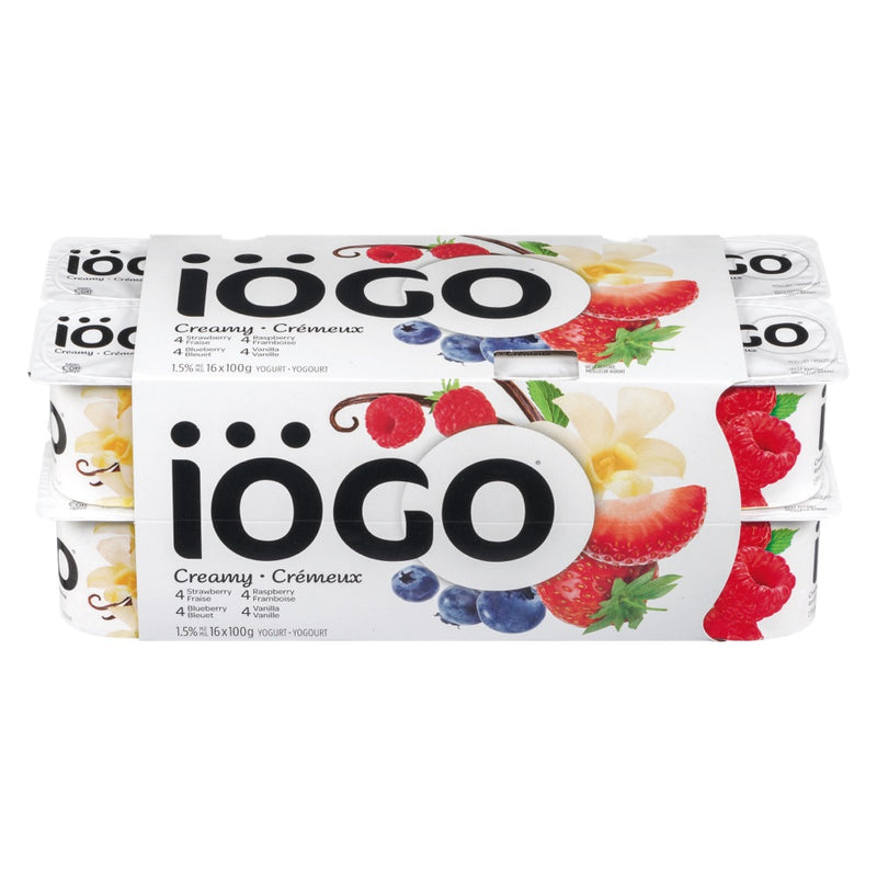 Iögo Creamy Yogurt Blueberry/Strawberry/Vanilla/Raspberry, 16 x 100g
