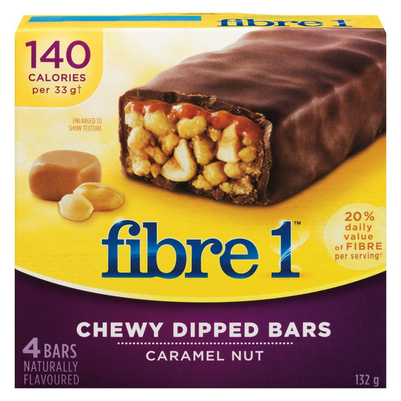 Fibre 1 Caramel Nut Chewy Dipped Bars, 132 g