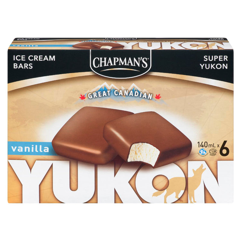 Chapman's Yukon Vanilla Ice Cream Bars, 6 x 140mL
