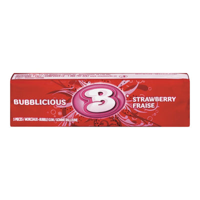 Bubblicious Strawberry Bubble Gum, 5 ct