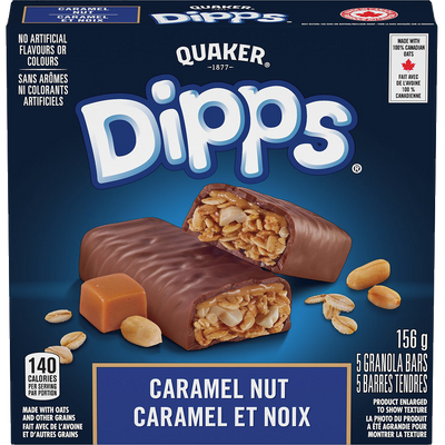 Quaker Dipps Caramel Nut Granola Bars, 156g