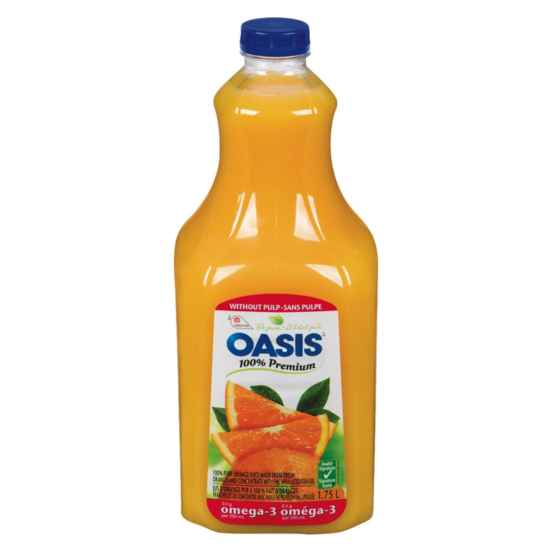 Oasis Orange Juice Omega 3 Without Pulp, 1.75 litre
