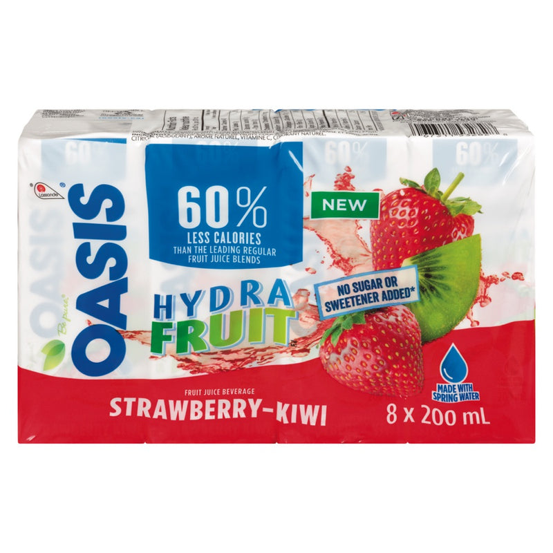 Oasis Hydra Fruit Strawberry-Kiwi Juice, 8 x 200mL