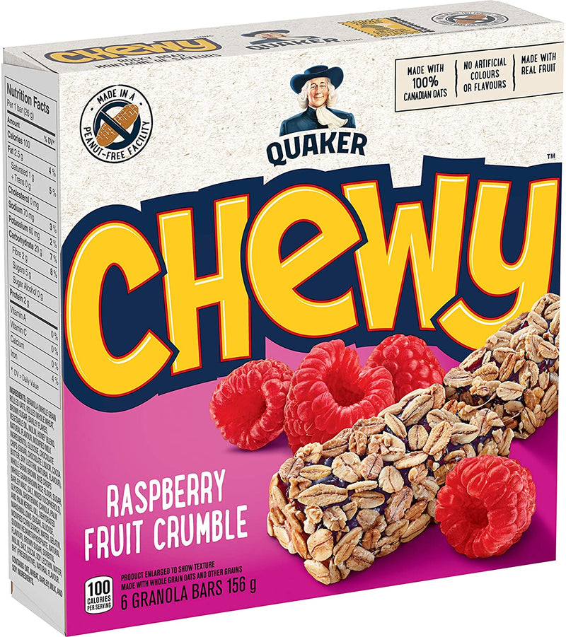 Quaker Chewy Raspberry Fruit Crumble Granola Bars, 120 g