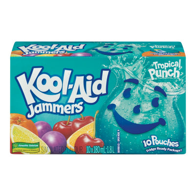 Kool-Aid Jammers Tropical Punch Drink Pouches, 10 x 180 mL