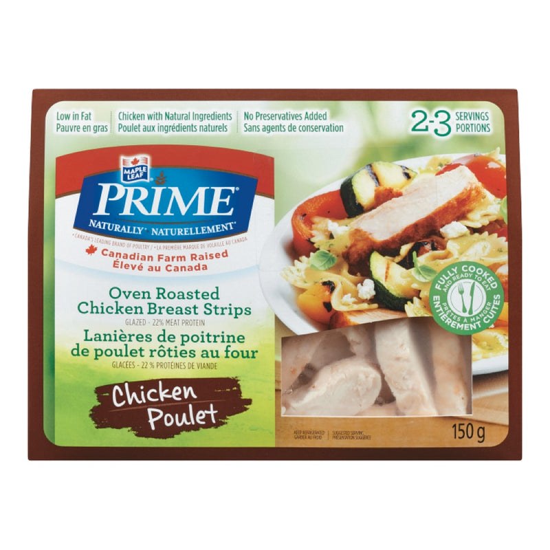 Maple Leaf Prime Oven Roasted Chicken Breast Strips, 150 g