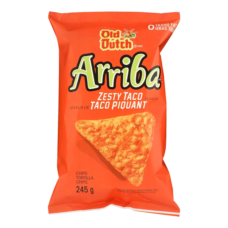 Old Dutch Arriba Zesty Taco Flavour Tortilla Chips, 245 g