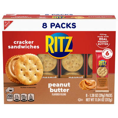 Ritz Peanut Butter 8 Packs Cracker Sandwiches, 39 g, 8 ct