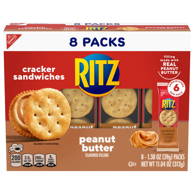 Ritz Peanut Butter 8 Packs Cracker Sandwiches, 39 g, 8 ct