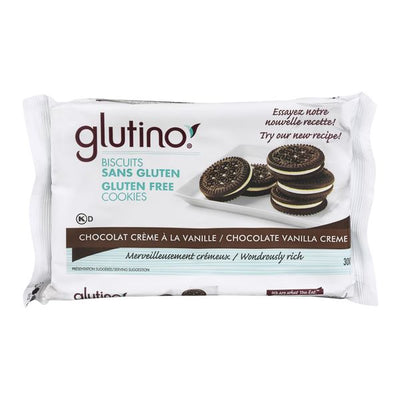 Glutino Gluten Free Chocolate Vanilla Cream Sandwich Cookies, 300 g