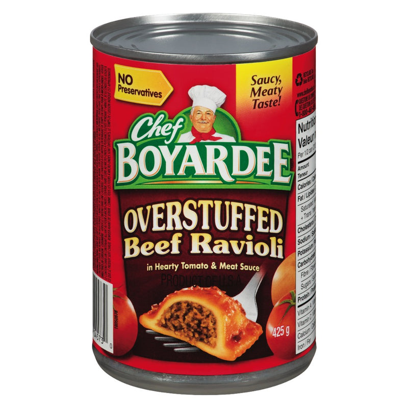 Chef Boyardee Overstuffed Beef Ravioli, 425 g