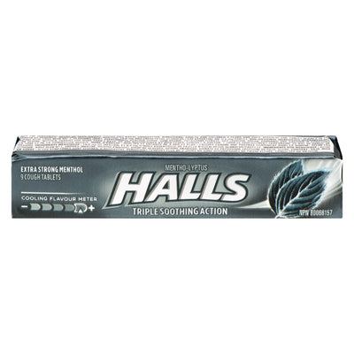 Halls Extra Strong Menthol Triple Soothing Action Cough Drops, 9 ct